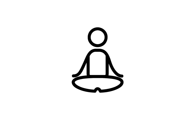 Sketch of a man meditating