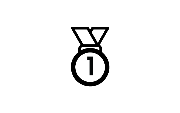 Drawing of a medal with the number 1 in the centre
