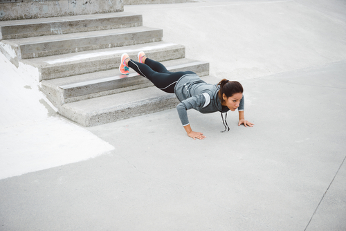 woman doing push up