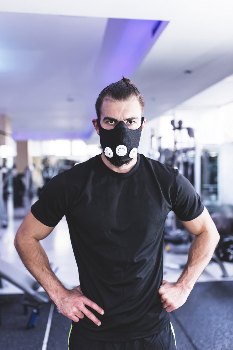 man in training mask