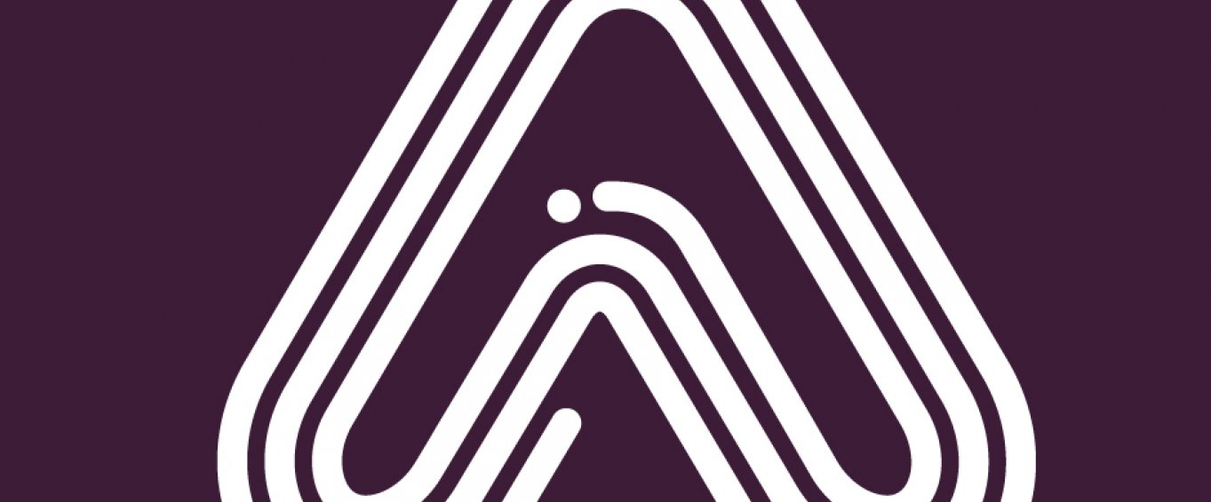Amaven white on purple logo