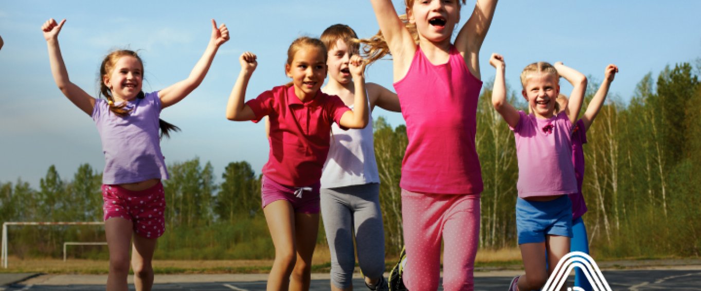 children running in school