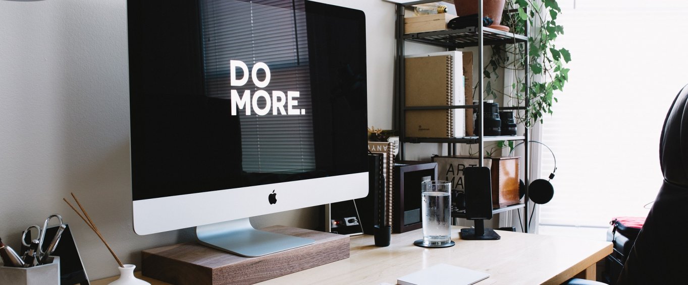 Corporate Workspace with a Motivational Message Corporate Workspace with a Motivational Message