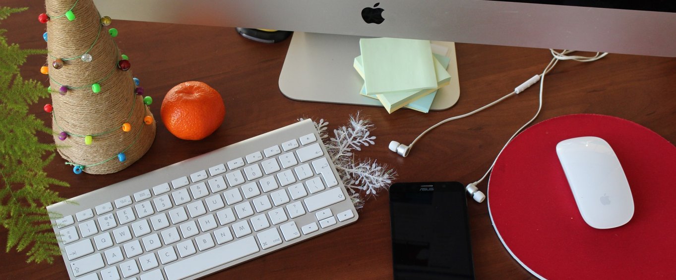 Office Desk Decorated for Christmas Office desk decorated for Christmas