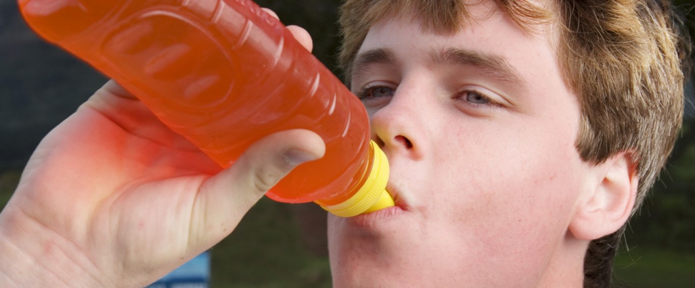 Man drinking sports drink