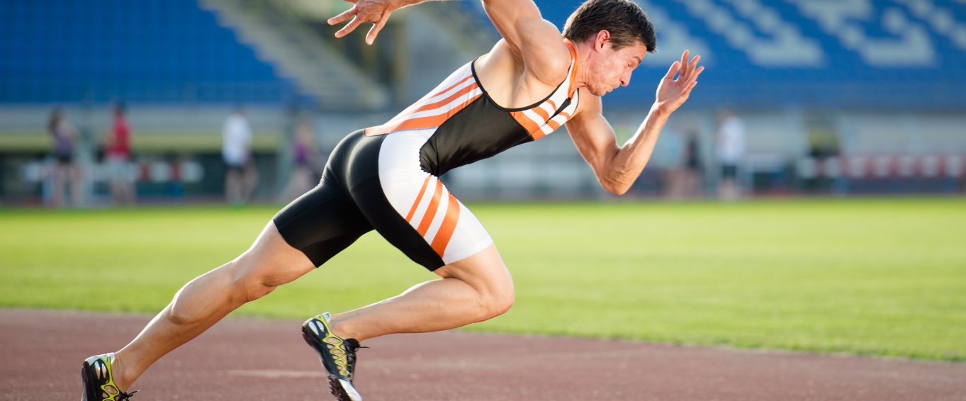 Man sprinting on a track