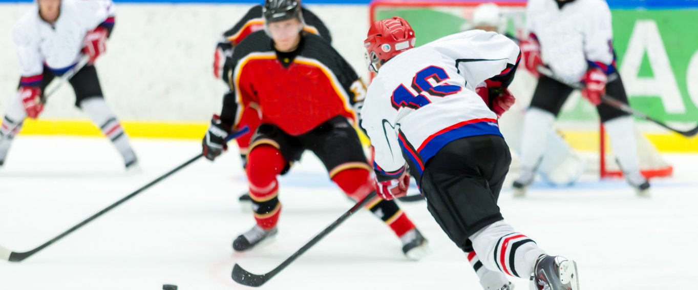 Ice hockey players during game Ice hockey players during game