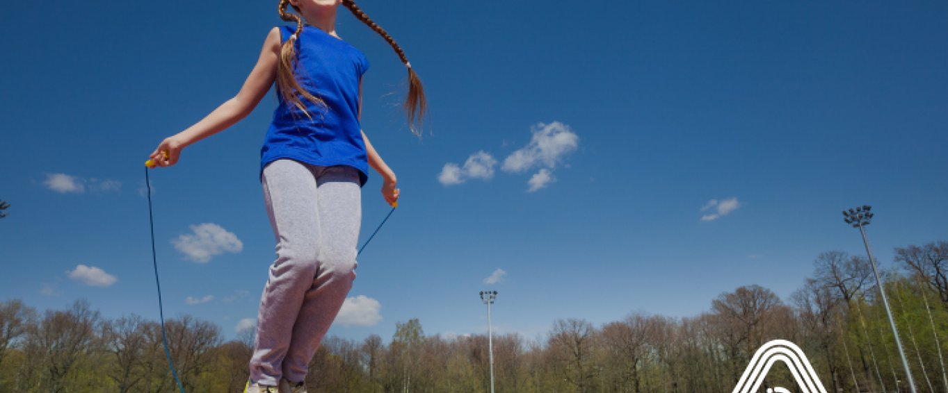 Young teen skipping with rope 