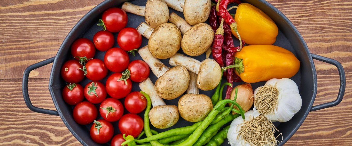 Pan Filled with Colourful Fresh Vegetables 