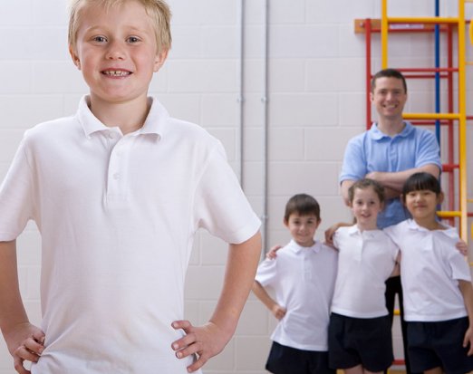 Children in school uniform