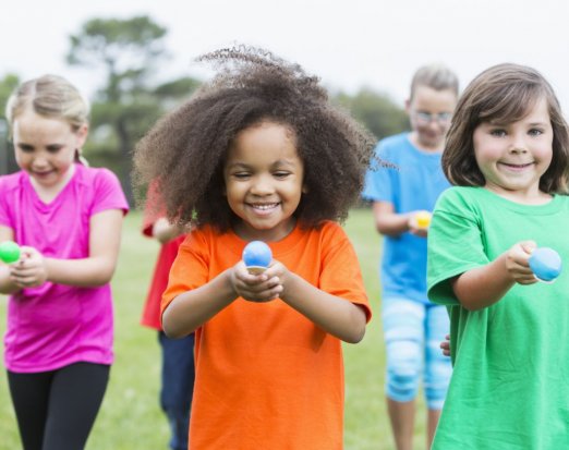 Children Doing an Egg and Spoon Race