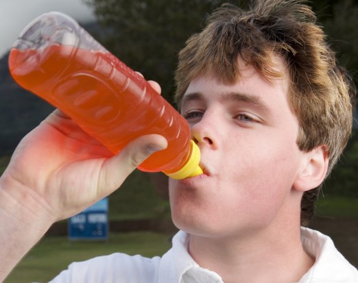Man drinking sports drink