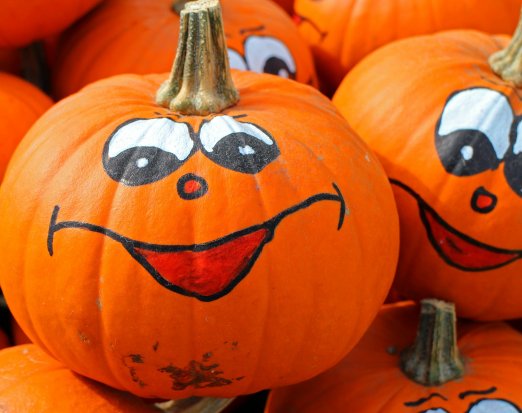 Smiley face pumpkins