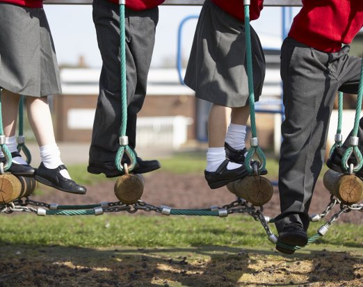 Four children in a playground
