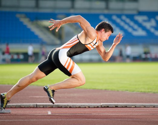 Man sprinting on a track