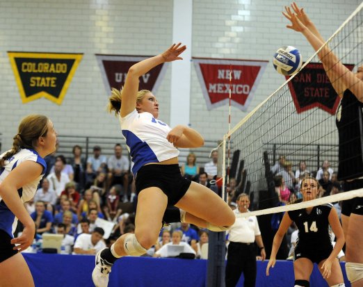 Girls Playing Indoor Volleyball