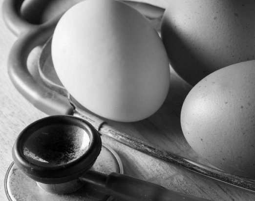 Eggs next to a stethoscope