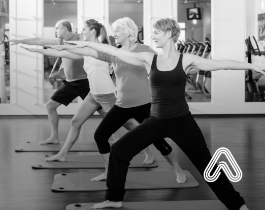 Group of women doing stretching exercises 
