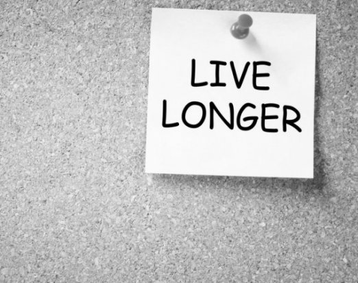 Post it note with 'live longer' written on