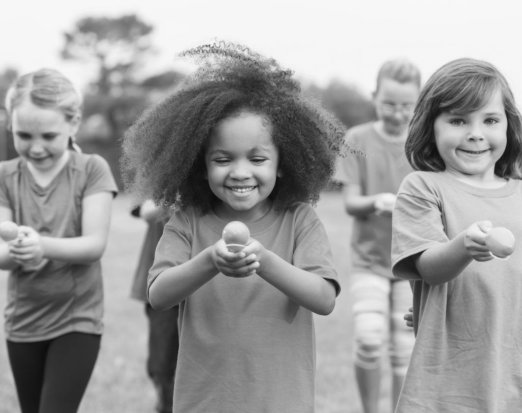 Children Doing an Egg and Spoon Race