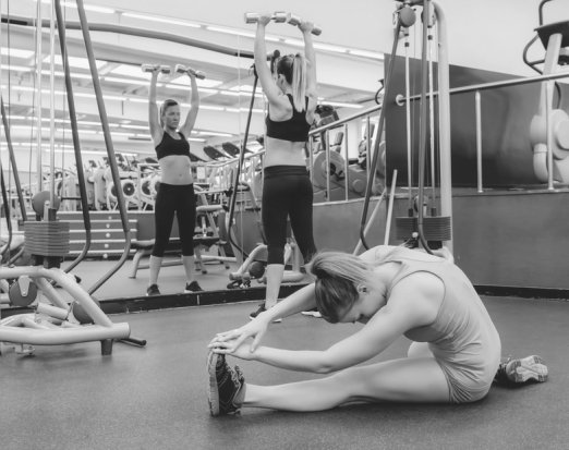 Women working out in a gym