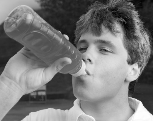 Man drinking sports drink
