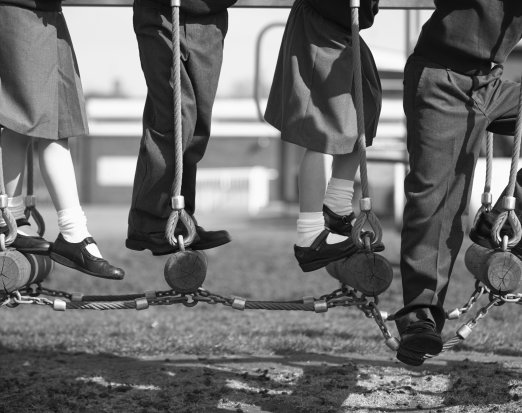 Four children in a playground