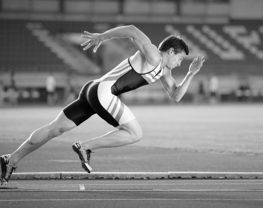 Man sprinting on a track