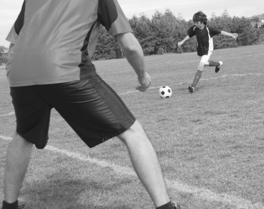 Boys playing football
