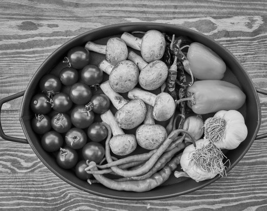 Pan Filled with Colourful Fresh Vegetables 