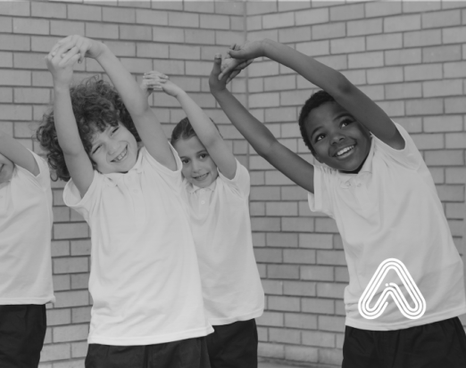 Children stretching in PE lesson