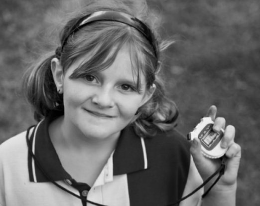Child with a stopwatch